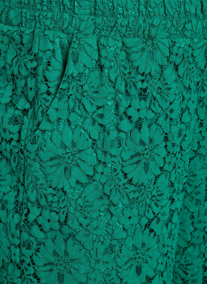 Pantalon taille haute en dentelle et avec des poches, Vert, Packshot image number 2
