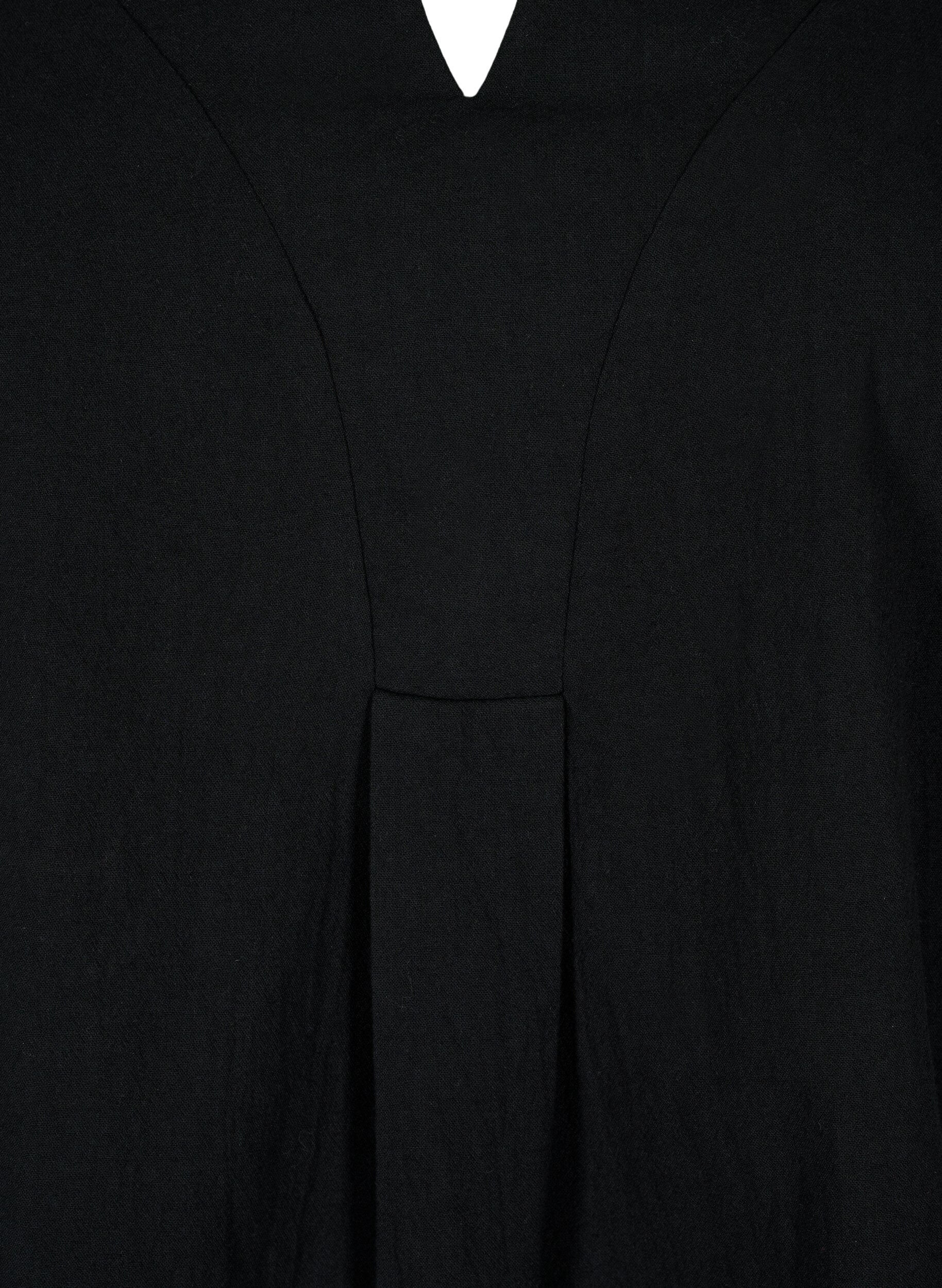 Zizzi FLASH - Blouse en coton &agrave; manches mi-longues, Black, Packshot image number 2