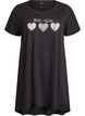 Chemise de nuit &agrave; manches courtes en coton biologique, Noir, Packshot image number 0