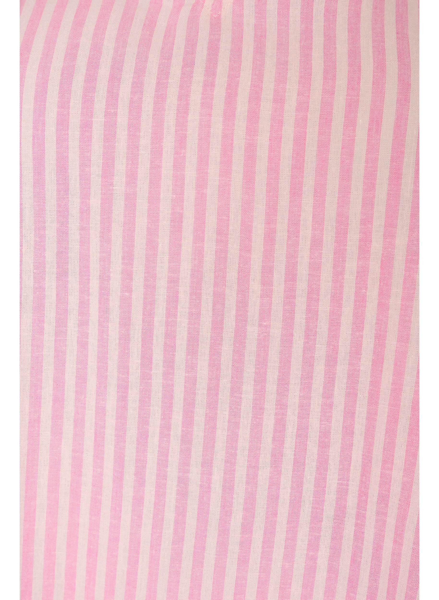 ZizziBlouse en viscose et lin avec manches &agrave; volants, Rose, Packshot image number 2