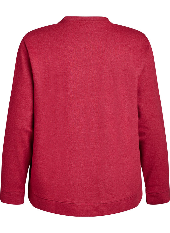 Sweat-shirt &agrave; col ras du cou, Rouge, Packshot image number 1
