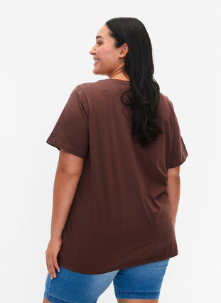 T-shirt en coton biologique avec impression , Chestnut W. Be GF, Model image number 1