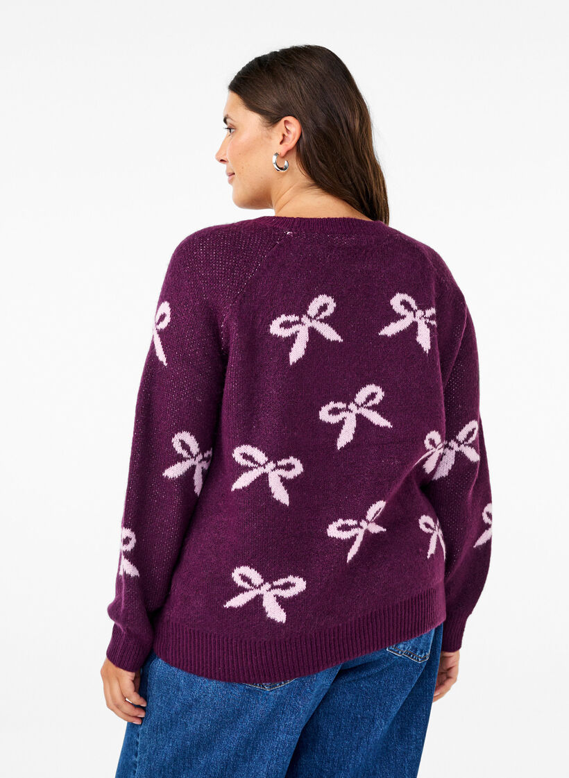 Chemisier en tricot avec des nœuds, Corsage Mel. Comb, Model image number 1