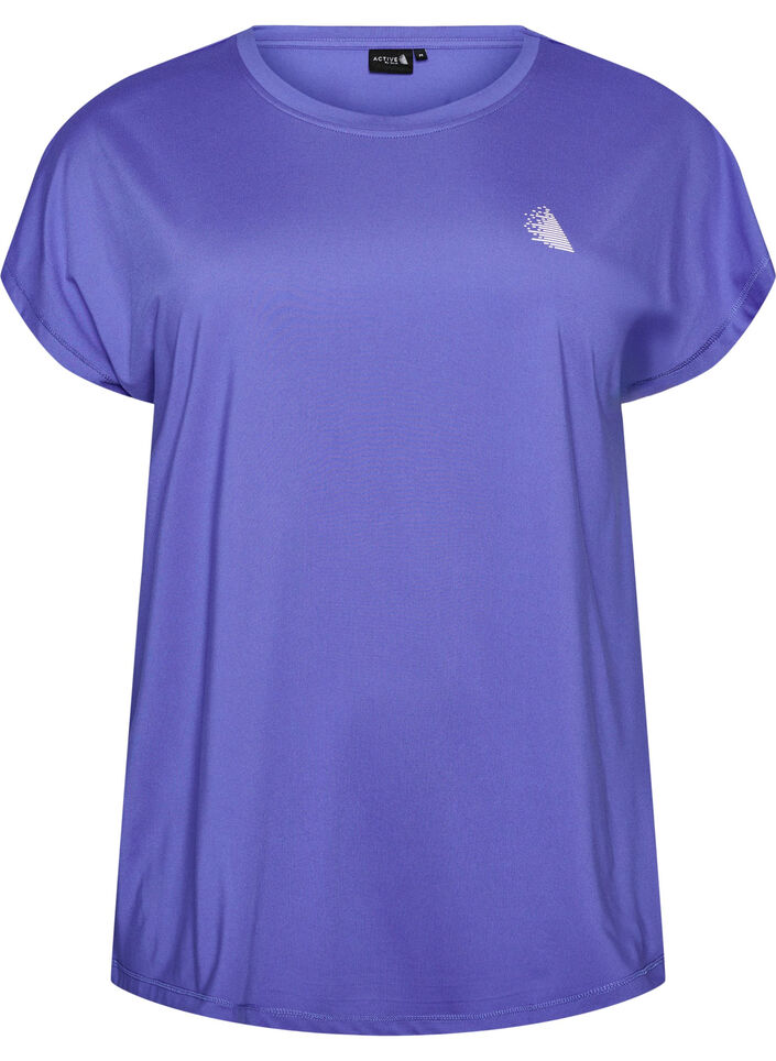 T-shirt de sport couleur unie, Bleu, Packshot image number 0