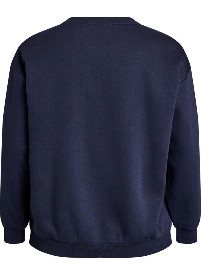 Sweatshirt avec détail statement, Bleu, Packshot image number 1
