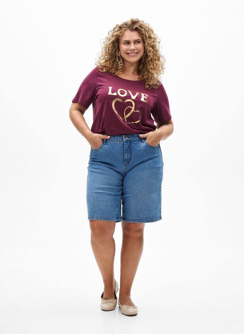 T-shirt imprim&eacute;, Bordeaux, Model image number 1