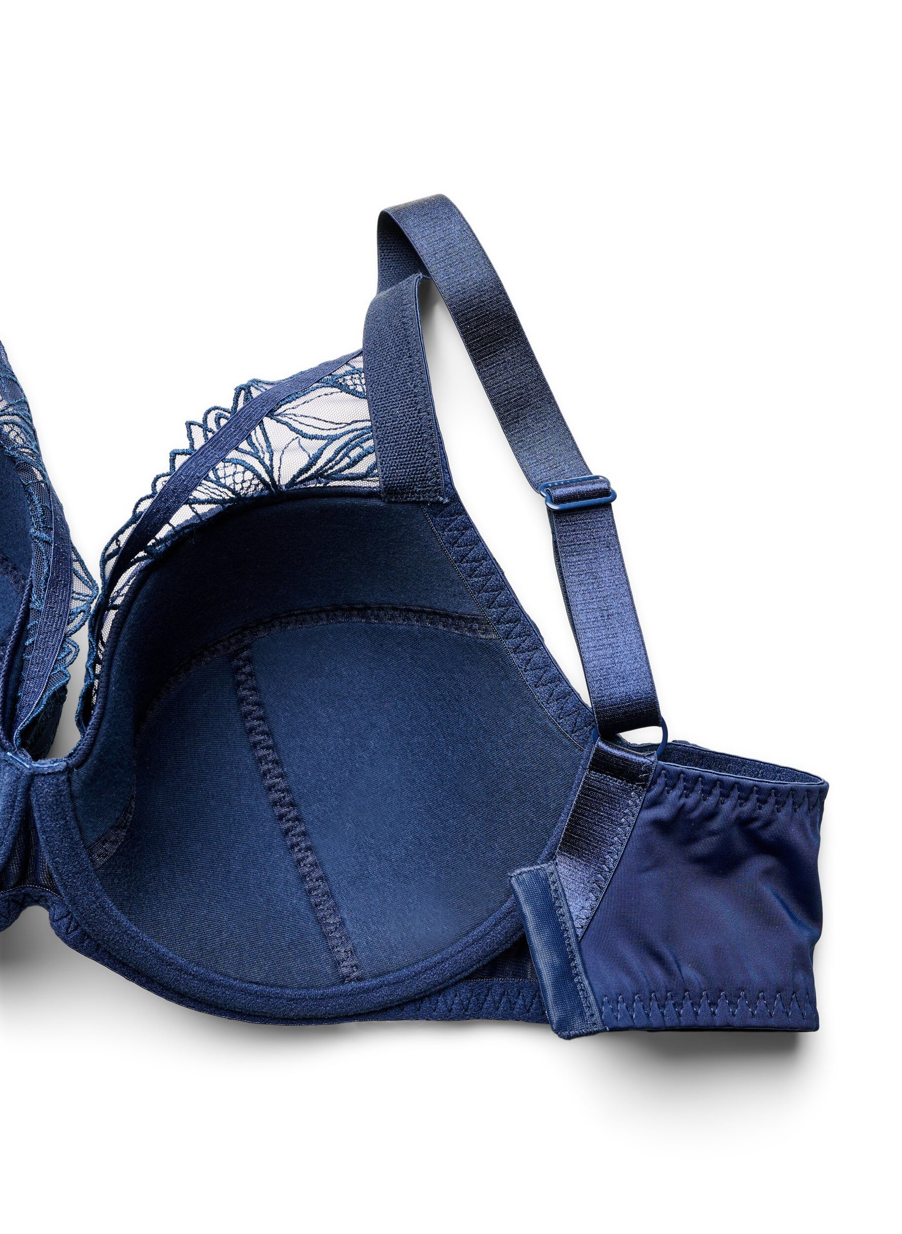 ZizziSoutien-gorge rembourr&eacute; en dentelle avec armatures, Bleu, Packshot image number 3