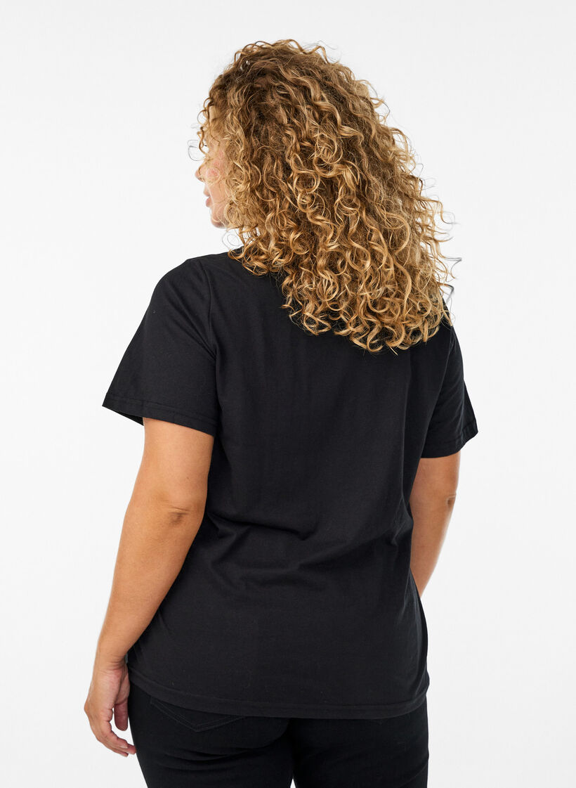 T-shirt imprim&eacute;, Noir, Model image number 2