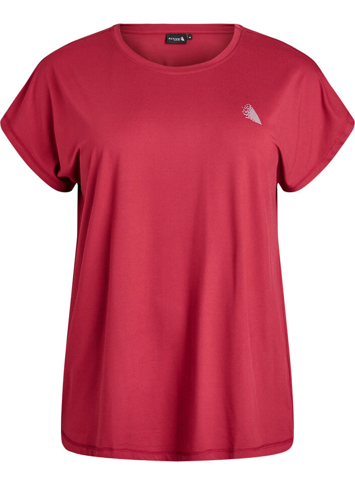 T-shirt de sport couleur unie, Rouge, Packshot