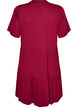 Robe en jersey avec d&eacute;tails en dentelle et jupe superpos&eacute;e, Rouge, Packshot image number 1