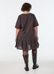 Robe courte &agrave; carreaux avec ourlet &agrave; volants, Marron, Model image number 2