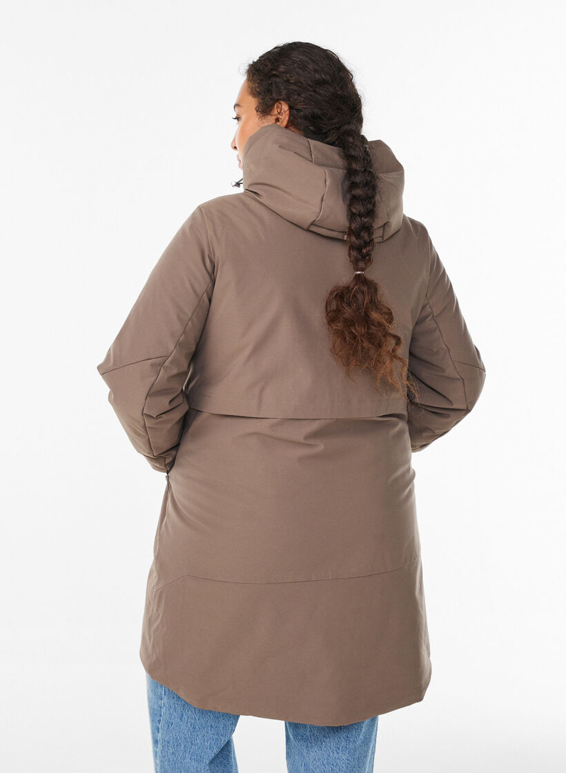 Veste d'hiver avec taille ajustable, Marron, Model image number 2
