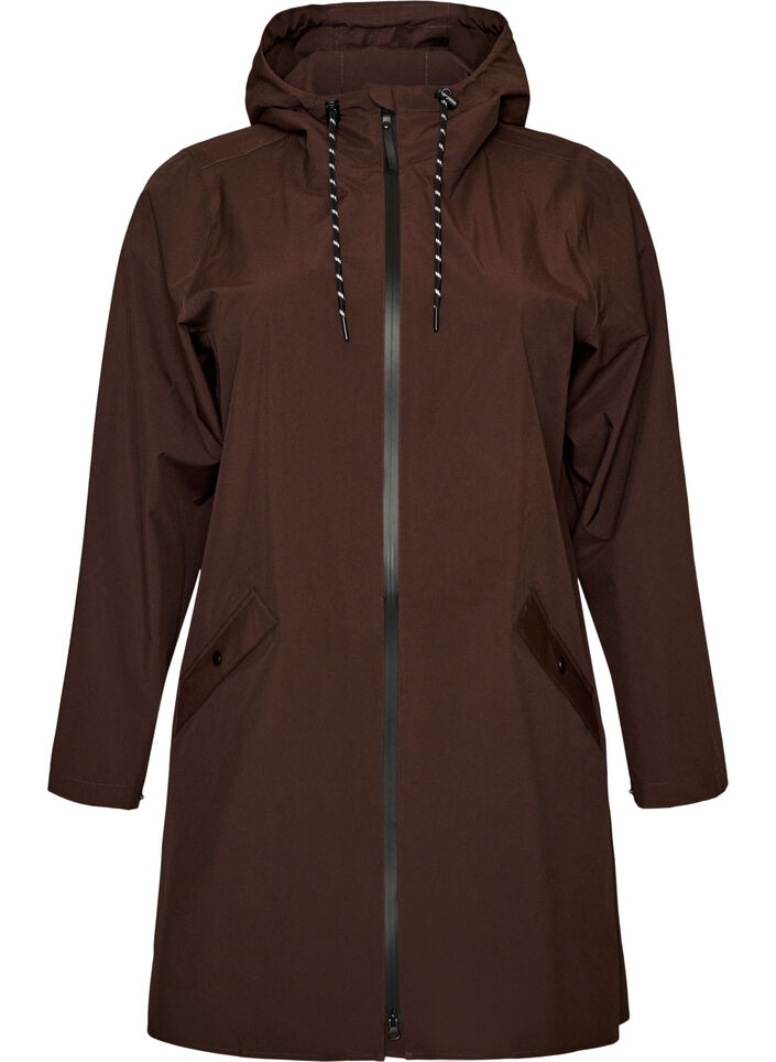 Imperm&eacute;able avec poches et capuche, Marron, Packshot image number 0
