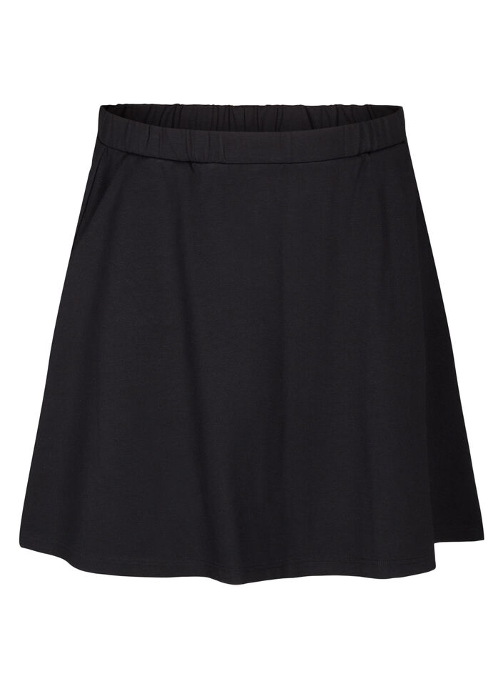 Jupe patineuse en viscose, Noir, Packshot image number 0