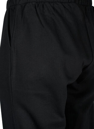 Pantalons en coton lâche avec poches, Black, Packshot image number 3