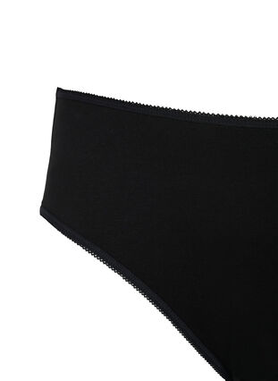 5-pack culottes en coton avec taille normale, Black, Packshot image number 3