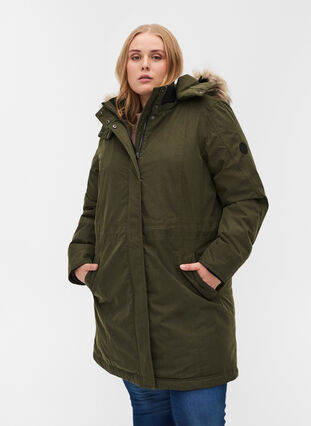 Veste d'hiver imperméable avec capuche amovible, Forest Night, Model image number 0