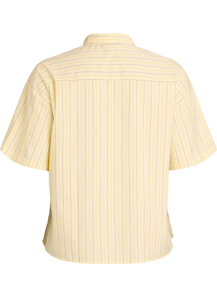 Blouse ray&eacute;e &agrave; coupe ample, Jaune clair, Packshot image number 1