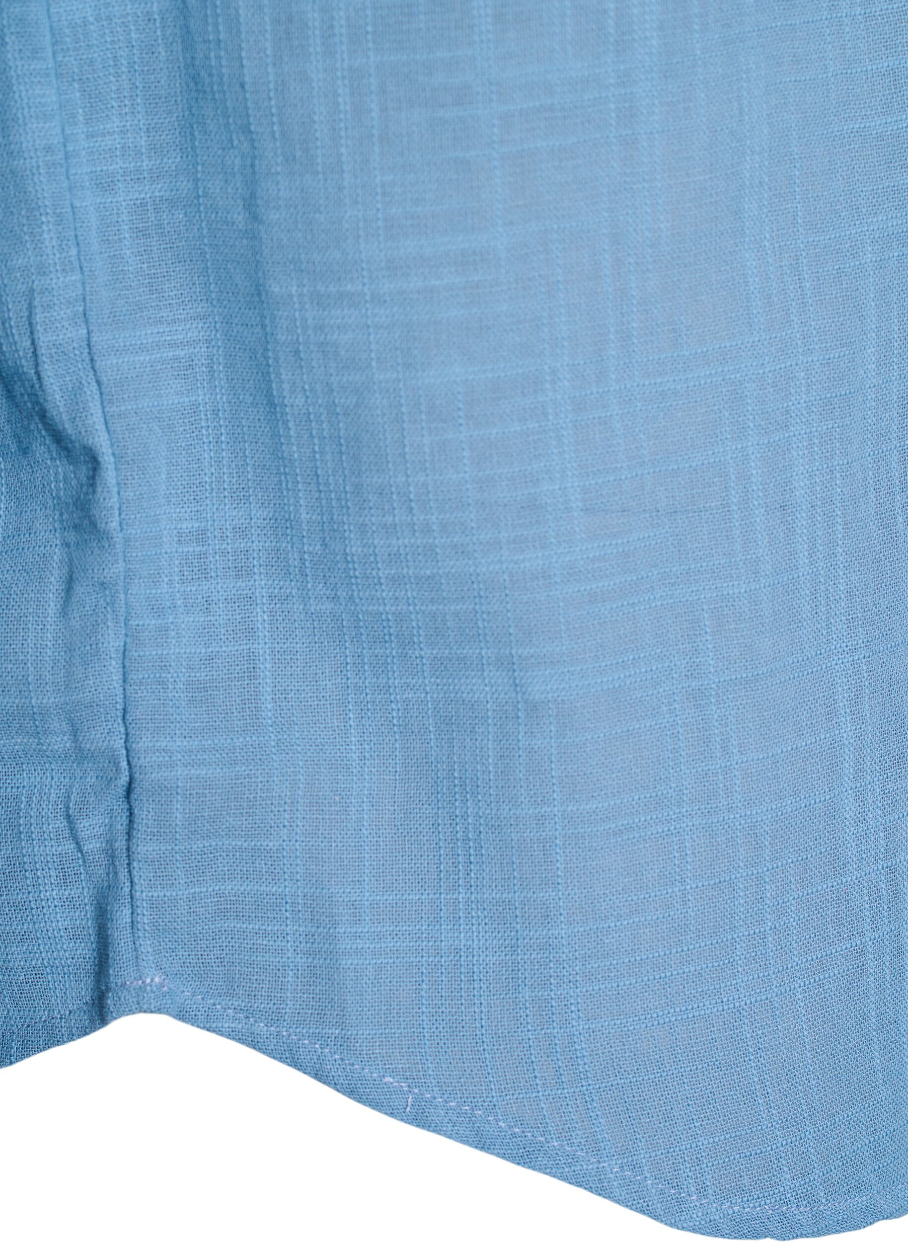 Zizzi Chemisier ample avec manches &eacute;bouriff&eacute;es, Bleu, Packshot image number 3