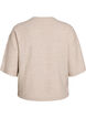 Chemisier tricot&eacute; ample &agrave; manches courtes, Beige, Packshot image number 1
