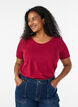 T-shirt en coton uni basique, Bordeaux, Model image number 0