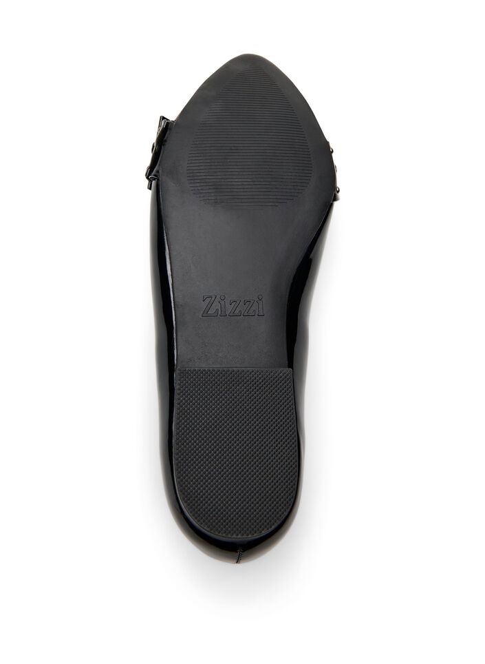 Large - Ballerine à bride et clous, Noir, Packshot image number 4