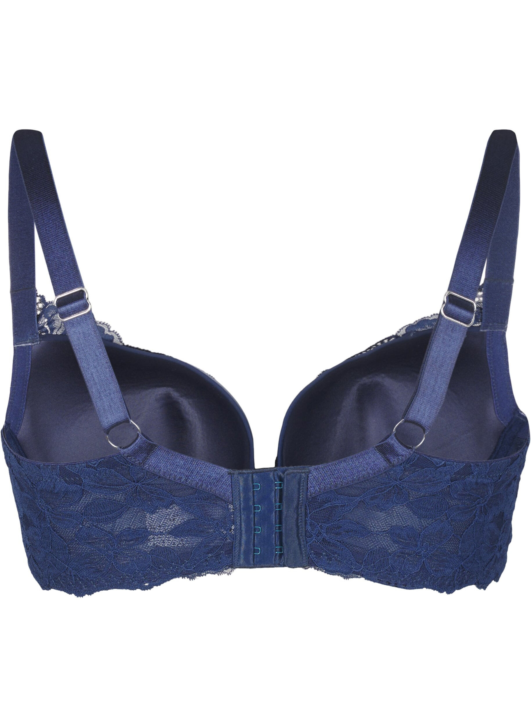 Zizzi Soutien-gorge en dentelle avec bonnets moul&eacute;s, Bleu, Packshot image number 1