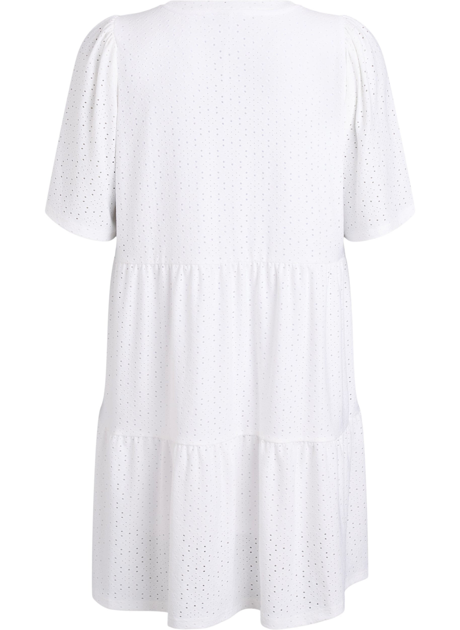 ZizziRobe courte avec motif en dentelle et jupe &agrave; volants, Blanc, Packshot image number 1