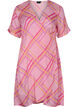 Robe portefeuille en viscose à carreaux , Pink Check, Packshot image number 0