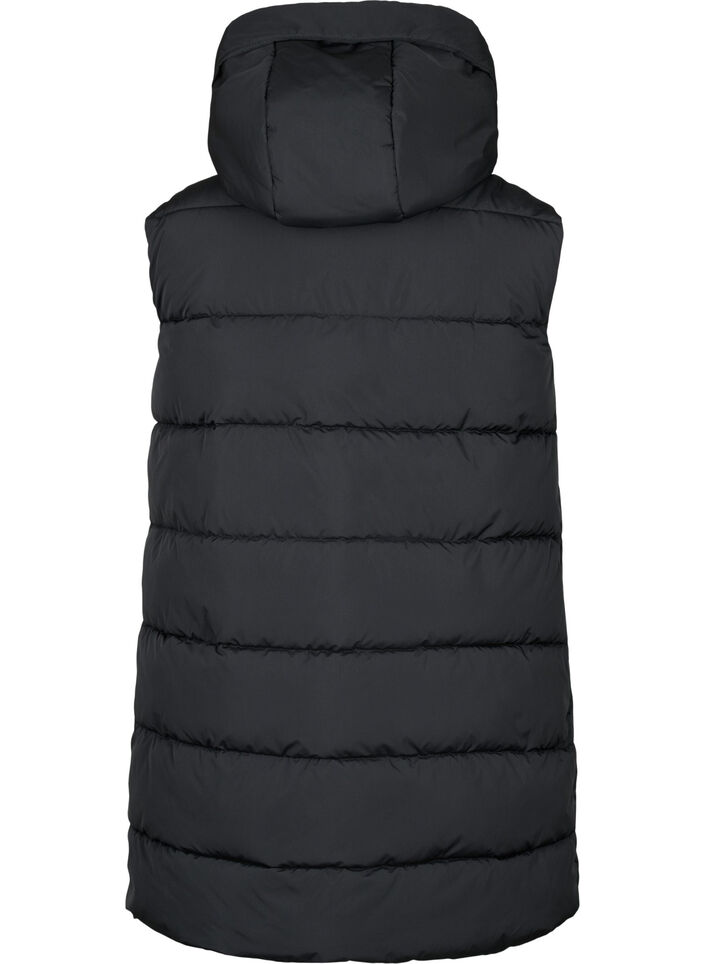 Veste longue avec capuche et poches, Noir, Packshot image number 1