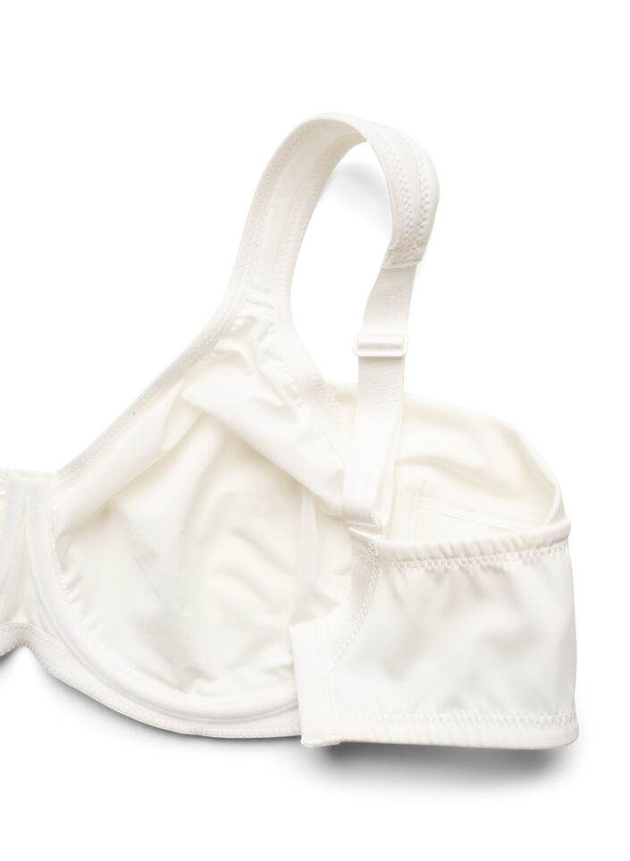 Soutien-gorge confort avec superposition en dentelle et bonnets moul&eacute;s, Blanc, Packshot image number 3
