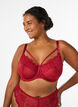 Soutien-gorge emboîtant en dentelle avec détails de lanières, Rouge, Model image number 0