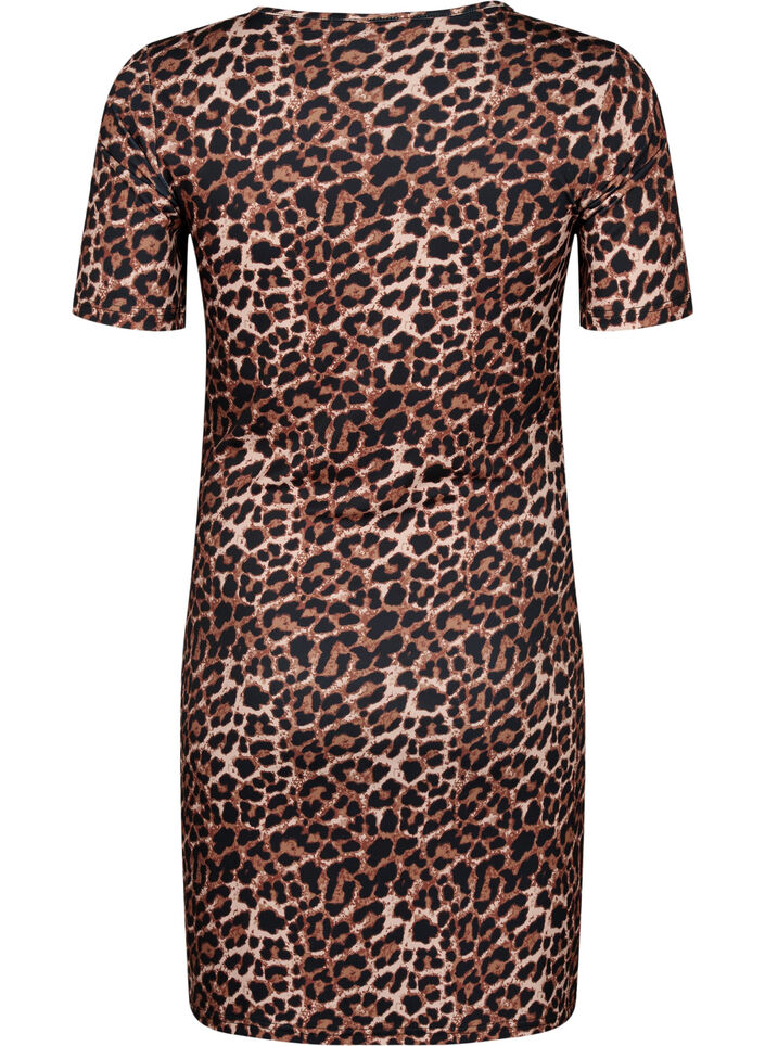 Robe ajustée à imprimé de léopard avec une découpe, Leopard AOP, Packshot image number 1