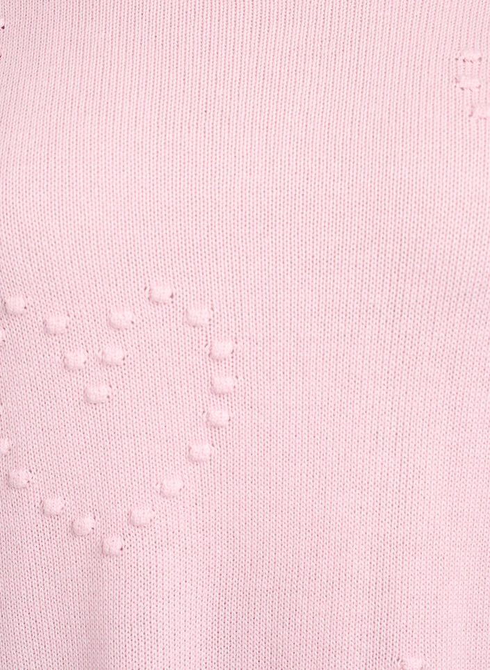 Blouse ample en maille &agrave; motif c&oelig;urs, Rose, Packshot