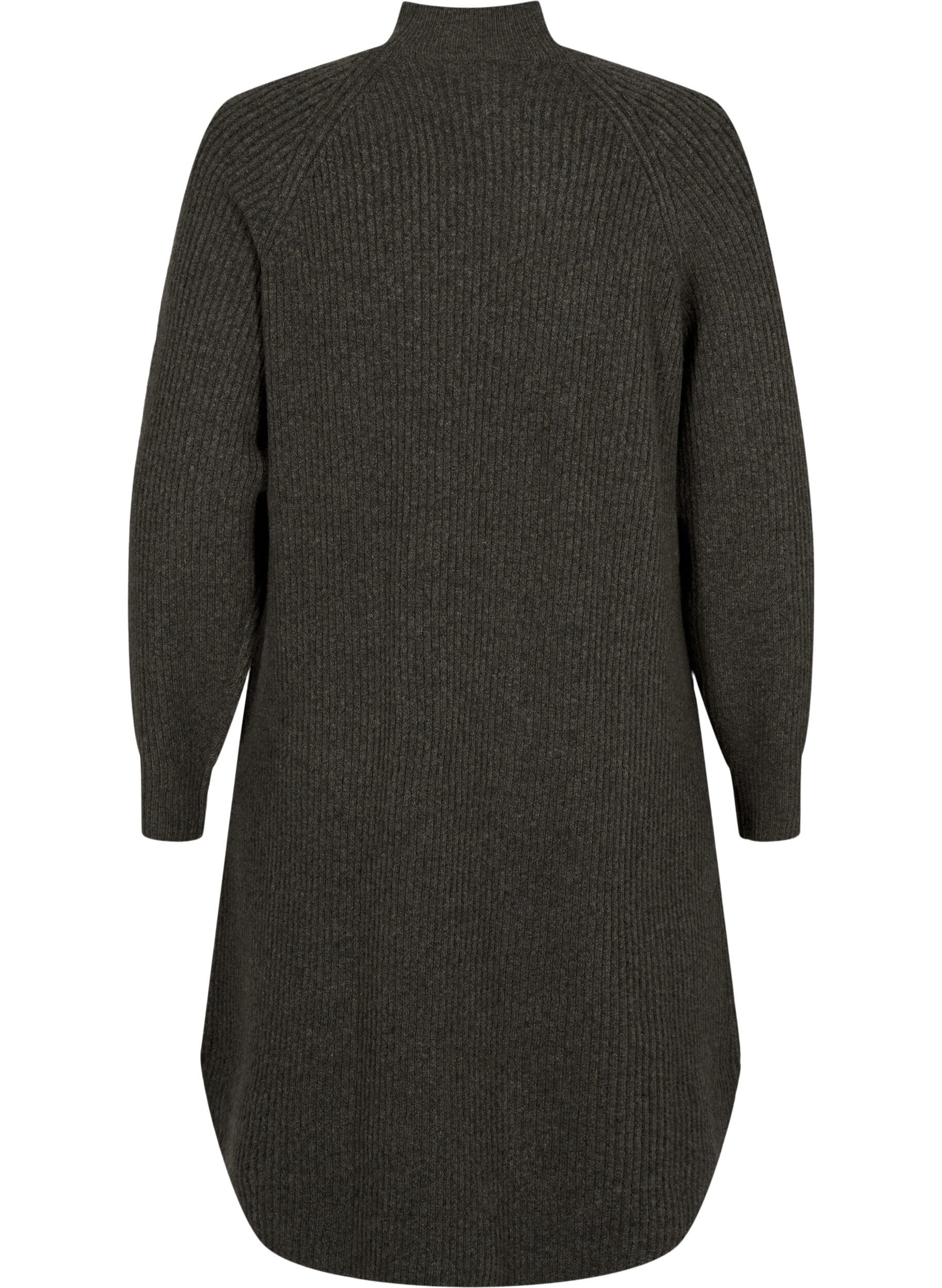 Zizzi Robe en maille &agrave; col montant et manches longues, Sea Turtle Mel., Packshot image number 1