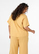 Blouse en mousseline de coton &agrave; manches courtes, Jaune clair, Model image number 2