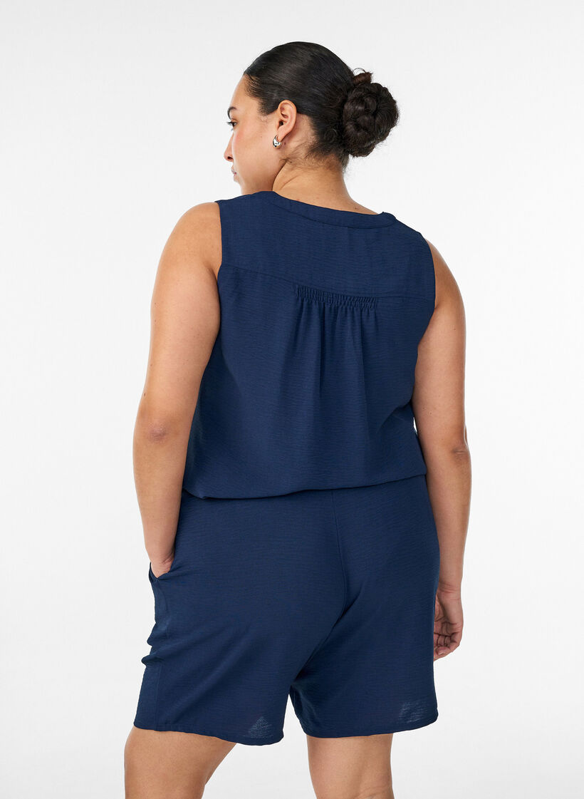 Short avec poches et ceinture &eacute;lastique, Bleu, Model image number 2
