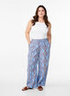 Pantalon ample en mousseline de coton &agrave; motif, Bleu Clair, Model image number 0