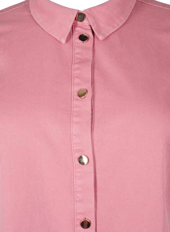 Robe chemise en jean colorée avec détails en maille, Heather Rose, Packshot image number 2