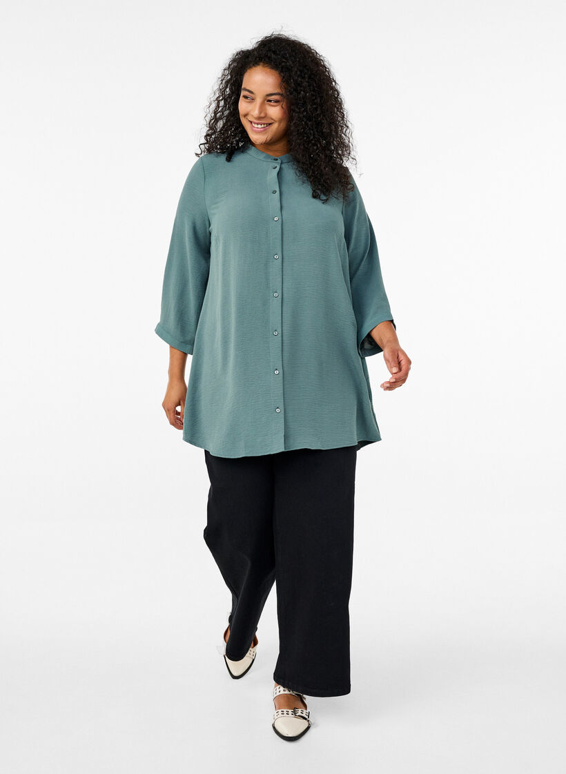 Tunique avec manches 3/4, Vert fonc&eacute;, Model image number 1