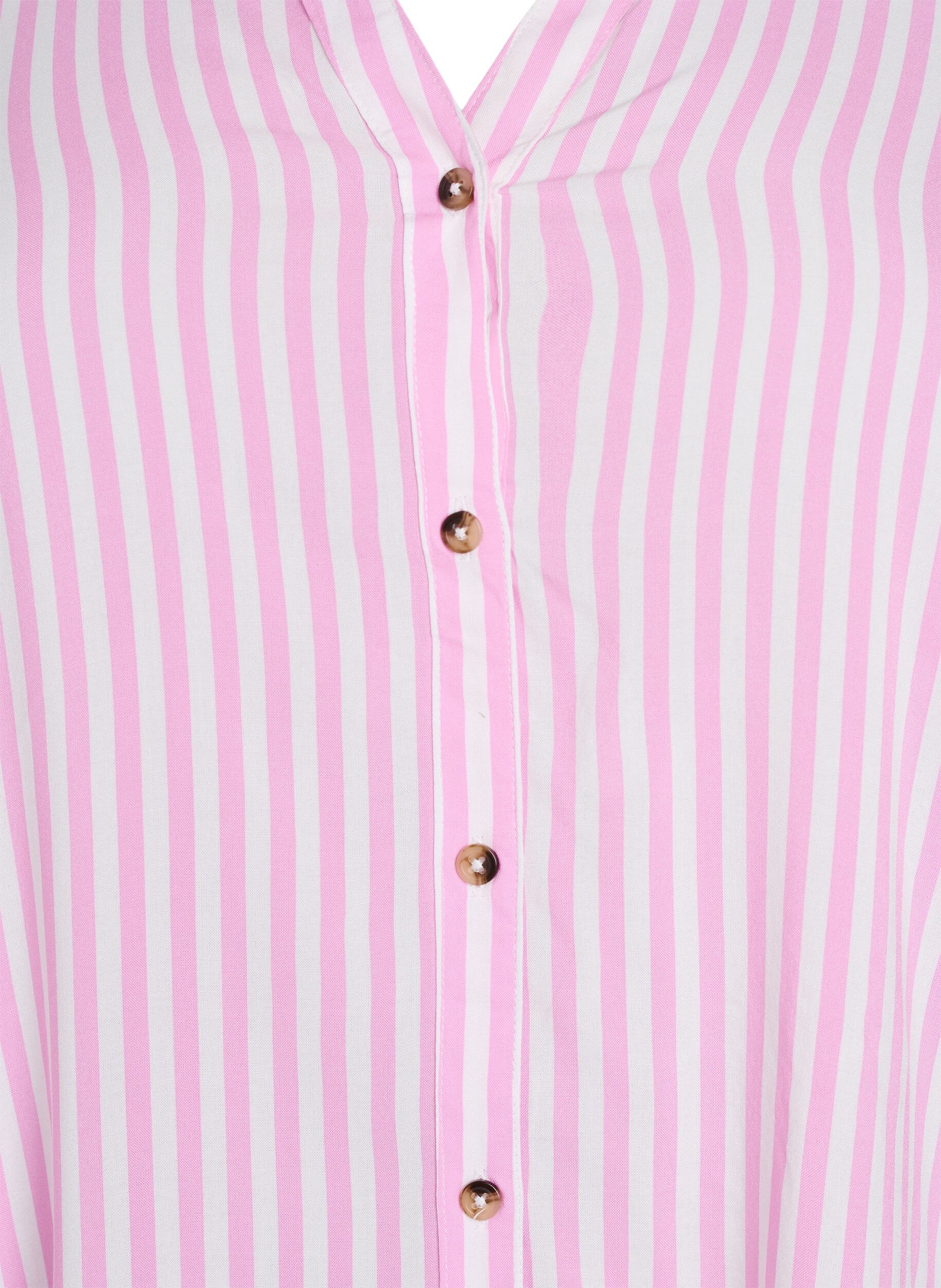 Zizzi FLASH - Chemise ray&eacute;e avec manches retrouss&eacute;es, Rose, Packshot image number 2