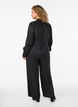 Pantalon ample &agrave; motif cachemire et taille haute, Noir, Model image number 1
