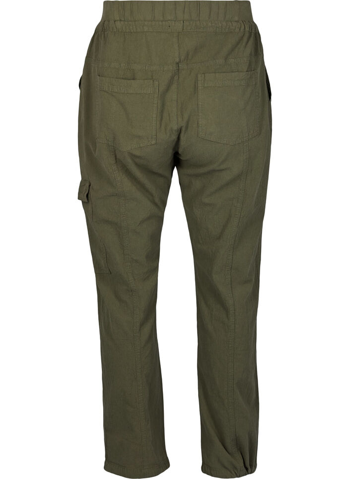 Pantalon ample en coton, Vert, Packshot image number 1