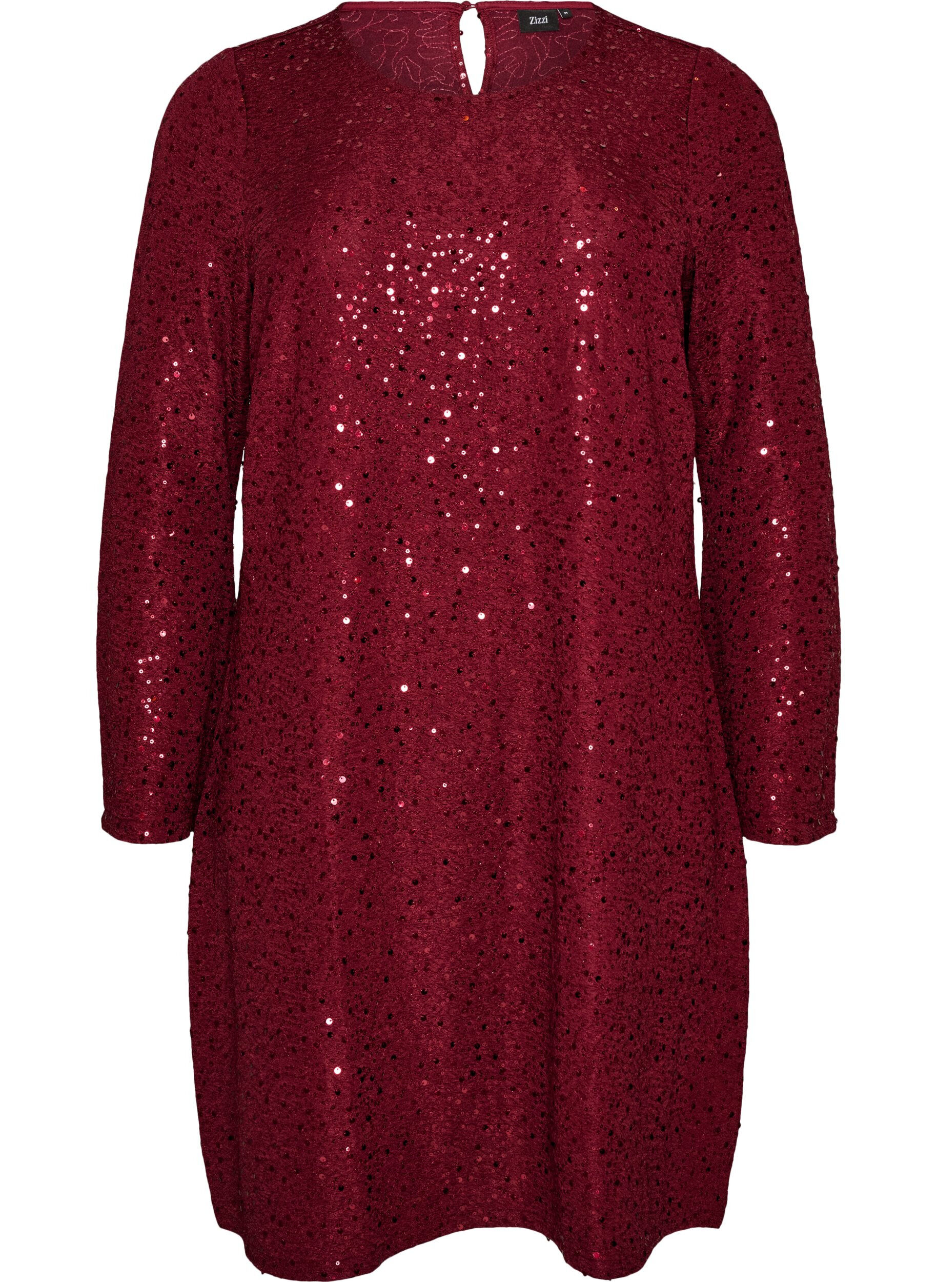 Robe courte en sequins &agrave; la coupe trap&egrave;ze