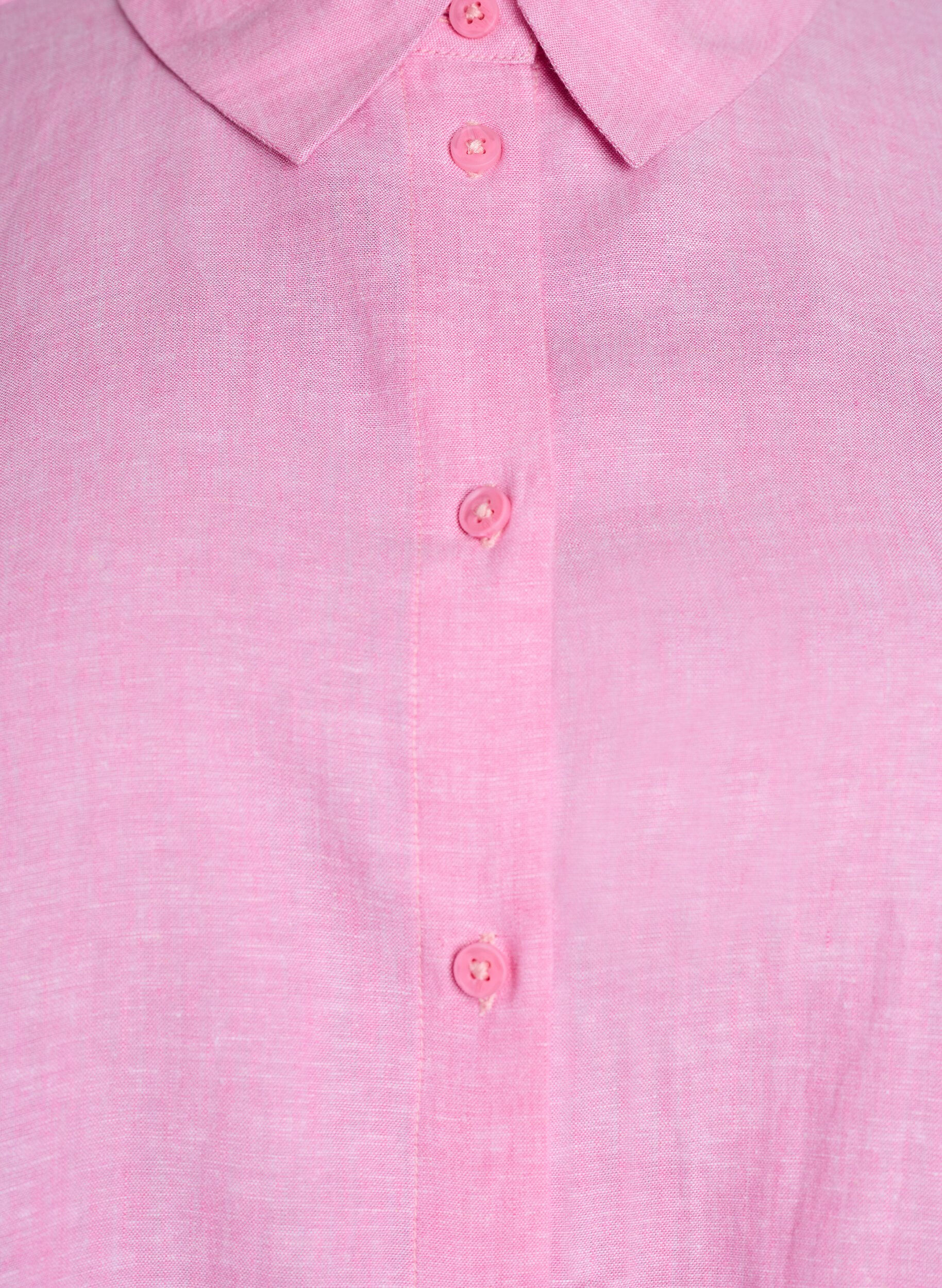 Zizzi Chemise &agrave; manches courtes en lin et viscose, Rose, Packshot image number 2