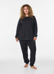 Blouse en jersey &agrave; manches longues et col rond, Noir, Model image number 1