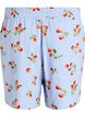 Short taille haute en coton &agrave; imprim&eacute; tomates, Bleu Clair, Packshot image number 1