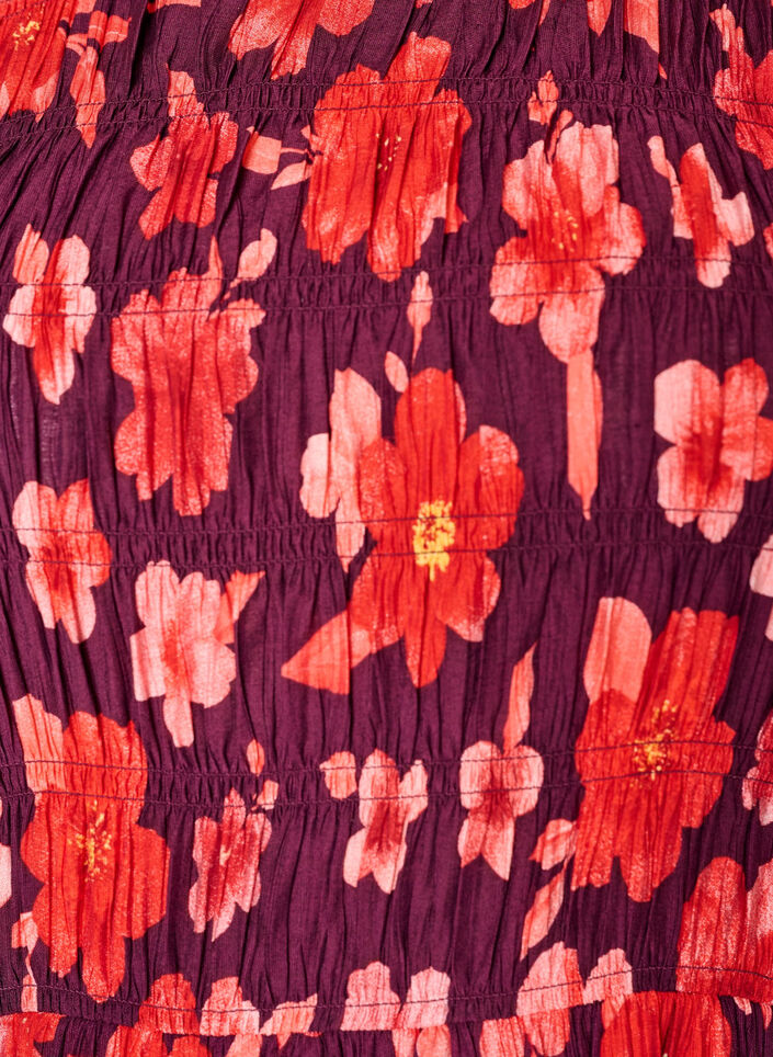 Robe avec smocks et imprim&eacute; floral, Violet, Packshot image number 2