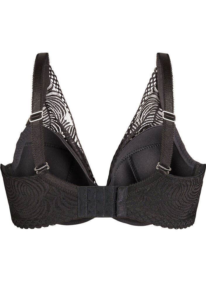 Soutien-gorge en dentelle avec bonnets rembourr&eacute;s, Noir, Packshot image number 1