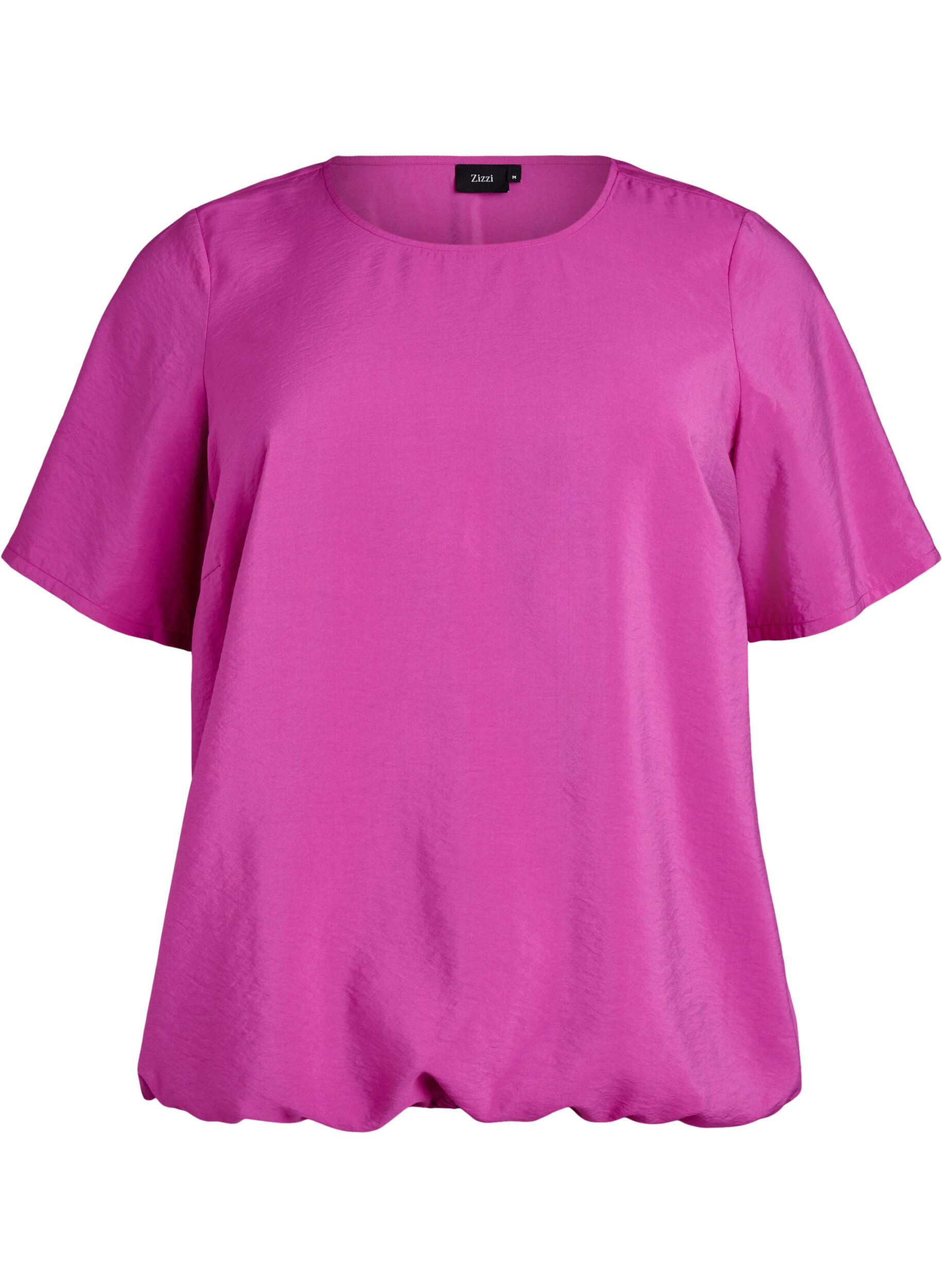 Zizzi Blouse &agrave; manches courtes avec ourlet &eacute;lastique, Rose, Packshot image number 0
